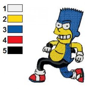Simpsons Bart as Sonic Embroidery Design